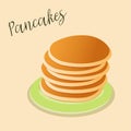 Pancakes on the green plate