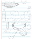 Pancakes recipe illustrated on an agenda page Royalty Free Stock Photo