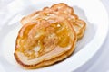 Pancakes with honey Royalty Free Stock Photo