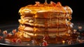 pancakes with honey syrup generated AI