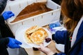 Pancakes with jam on a plate Royalty Free Stock Photo