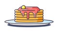 Pancakes Jam Topping Sweet Breakfast Vector, vector design Generative AI Royalty Free Stock Photo
