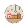 Pancakes with jam. Vector illustration.