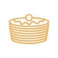 Pancakes line icon. Symbol for bakery. Production bread ingredient