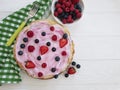 Pancakes morning berries, raspberries, cuisine nutrition blueberries, breakfast strawberry yogurt on a wooden background