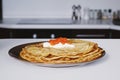Pancakes for rassian traditional holiday, named Maslenitsa