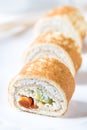 Pancakes rolles with cottage cheese