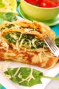 Pancakes with spinach Royalty Free Stock Photo