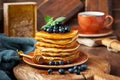 Fresh pancakes  with blueberry Royalty Free Stock Photo