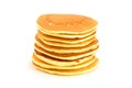 Pancakes stack isolated on white background closeup Royalty Free Stock Photo