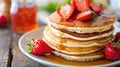 Pancakes stacked on a plate Royalty Free Stock Photo