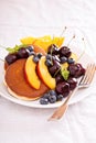 Pancakes with stone fruits Royalty Free Stock Photo