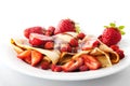 Pancakes with strawberries Royalty Free Stock Photo