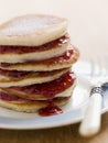 Pancakes With Strawberry Jam Royalty Free Stock Photo