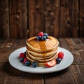 Pancakes With Strawberry Royalty Free Stock Photo