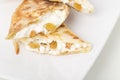 Pancakes stuffed with cottage cheese and raisins