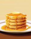 Pancakes syrup plate background sweet food gourmet homemade