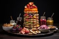 pancakes with various toppings and fillings