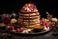 pancakes with various toppings and fillings