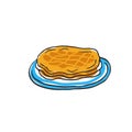 Pancakes Vector icon. Hand drawn illustration. Food Sticker design.