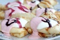 Pancakes with yoghurt Royalty Free Stock Photo
