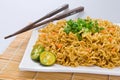 Pancit with chopsticks Royalty Free Stock Photo