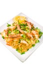 Pancit, Filipino noodle dish corner view Royalty Free Stock Photo