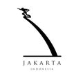 Pancoran Monument of Jakarta Indonesia. Indonesian Landmark Statue in Indonesia Capital City, Isolated on White