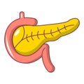 Pancreas icon, cartoon style