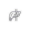 Pancreas linear icon concept. Pancreas line vector sign, symbol, illustration. Royalty Free Stock Photo