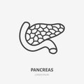 Pancreas line icon, vector pictogram of human internal organ. Anatomy illustration, sign for medical clinic
