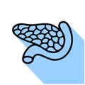 Pancreas line icon, vector pictogram of human internal organ