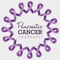 Pancreatic cancer awareness ribbon art design Royalty Free Stock Photo