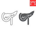 Pancreatitis line and glyph icon