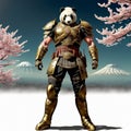 Panda in armor. Generative AI