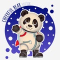 Panda astronaut, funny vector character