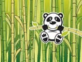Panda with babmboo