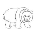 Panda, a bamboo bear. Panda, a rare species of animal single icon in outline style vector symbol stock illustration web.