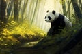 Panda bamboo forest. Generate Ai