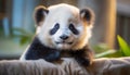 Panda Bear. Cute aniimal Baby Portrait .ai generated