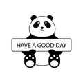 Panda bear cute funny cartoon happy cozy relaxed