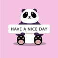 Panda bear cute funny cartoon happy cozy relaxed