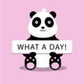 Panda bear cute funny cartoon happy cozy relaxed