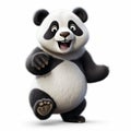 Animated Photorealistic Panda Sticker On White Background