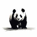 Ink Wash Painting Style Panda Vector Illustration Royalty Free Stock Photo