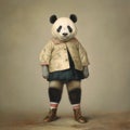 Panda Bear In Dress: A Captivating Artwork By Han Lee
