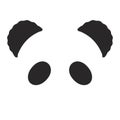 Panda Bear ear icon on a white background. Vector illustration