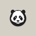 Minimalistic Panda Bear Logo Design On Grey Background