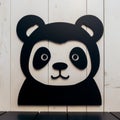 Urban Signage Style Panda Face Laser Cut Metal Name Sign