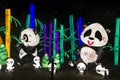 Chinise panda bear lightobject in the night